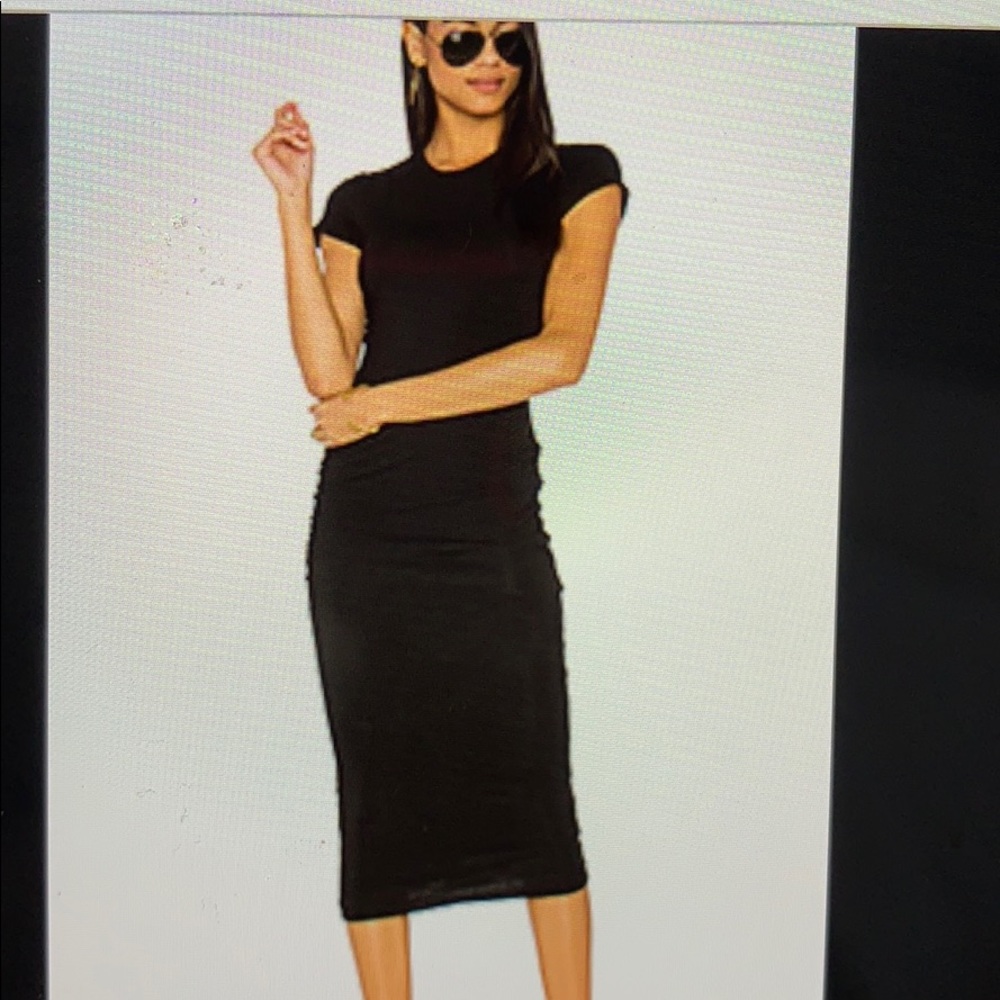 James Peres rouched midi dress